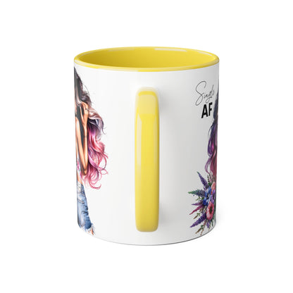 Single AF Bold Floral Single AF Accent Mug - Perfect for Coffee Lovers, Gifts for Her, Self-Care, Celebration, Home Decor