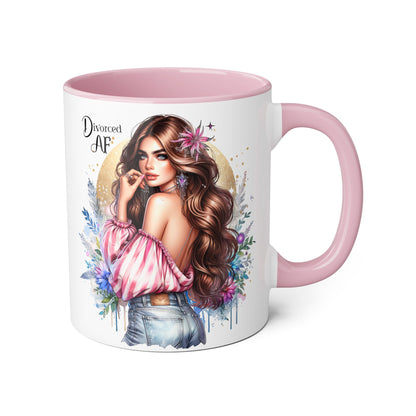 Empowered Diva Mug-Divorced AF, 11oz - Dreamy Floral Design, Perfect Gift for Divorced Friends, Birthday, Self-Care, Coffee Lovers