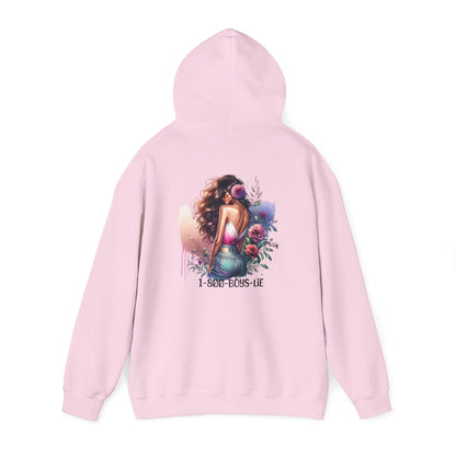 1-800-Boys-Lie Beautiful Floral Mermaid Hoodie - Unisex Heavy Blend™, Perfect for Cozy Days, Gifts, Beach Lovers, Everyday Wear