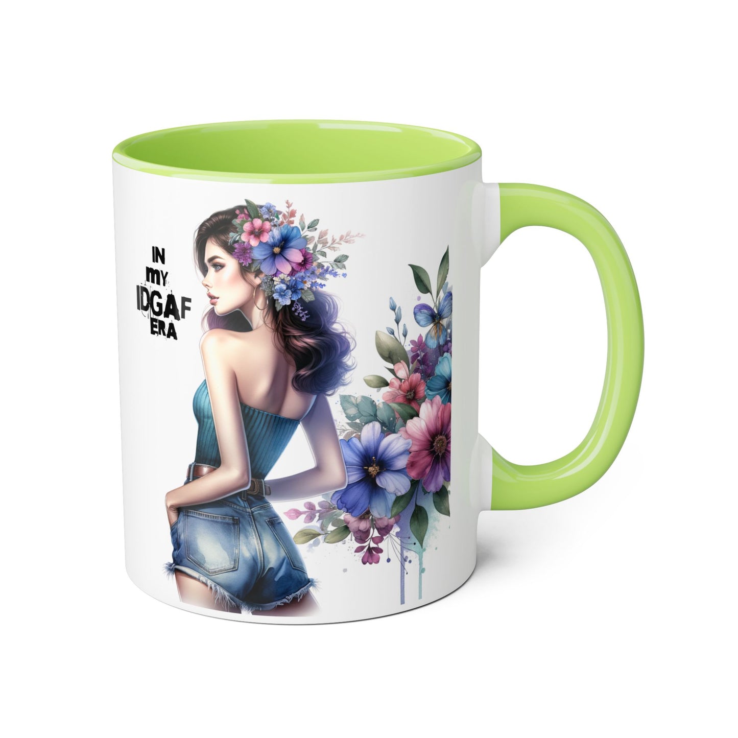 Bold Floral IDGAF Era Mug | Unique Coffee Gift | Retro Vibes | Sassy Tea Cup | Fun Home Decor | Statement Drinkware | 11oz Accent Mug