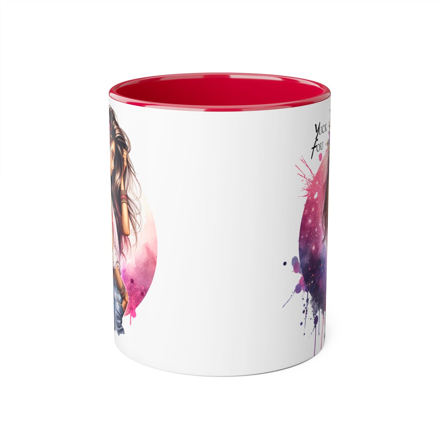 Yuck Fou Stylish Accent Mugs, Floral Design for Coffee Lovers, Unique Gift, Art Mug, Personalized Drinkware, Vibrant Tea Cups