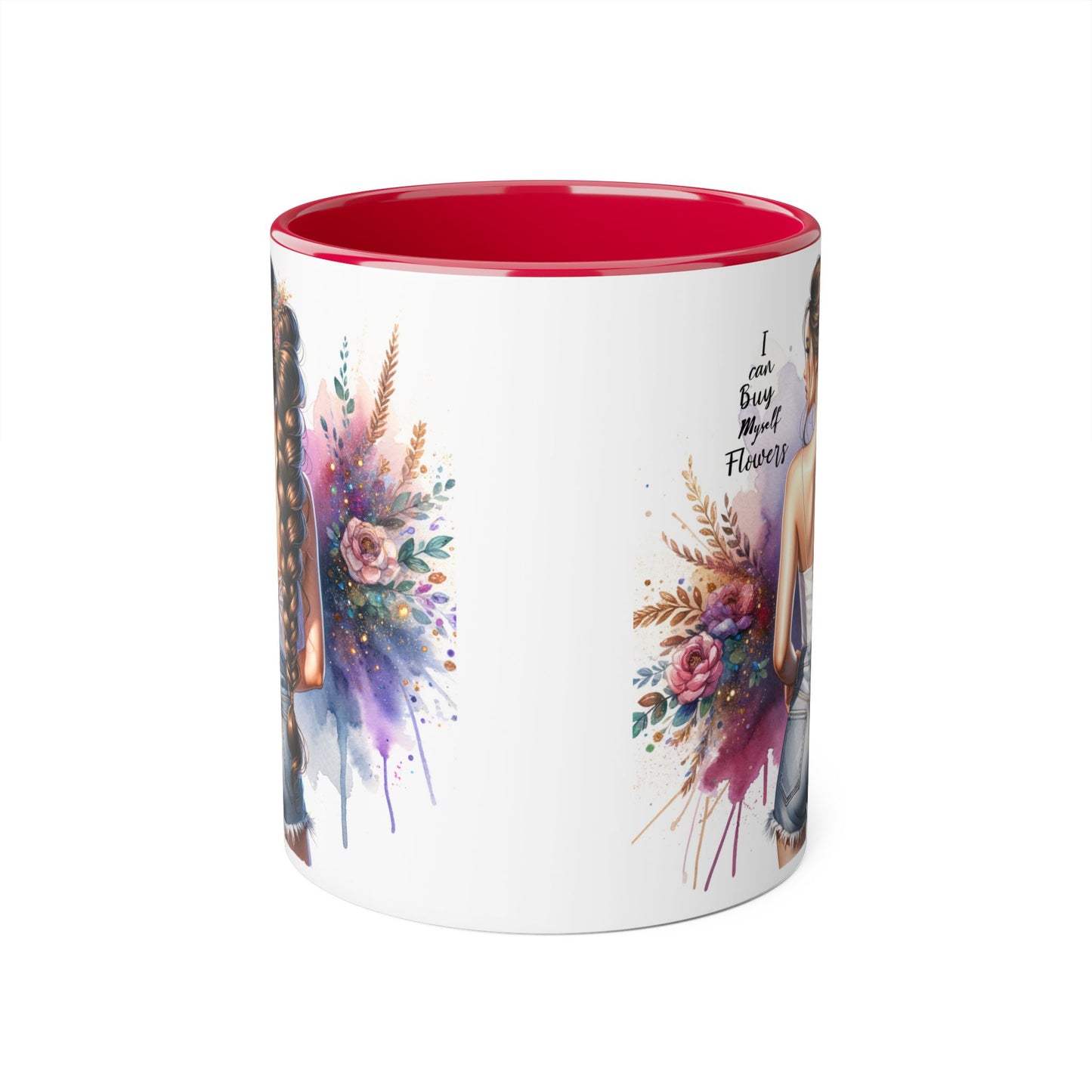 Floral Accent Mug, I Can Buy My Own Flowers Coffee Cup, Gift for Flower Lovers, Cute Floral Mug, Tea Cup for Women