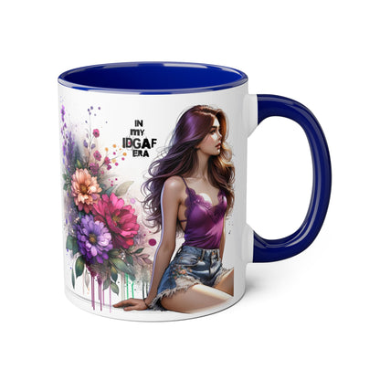 Chic Floral Accent Mug - Perfect for Coffee Lovers, Gift for Her, Home Decor, Floral Art Mug, Unique Drinkware