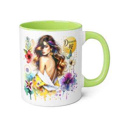 Vibrant Floral Accent Mug for Dreamers, Unique Coffee Cup, Gift for Her, Inspirational Beverage Mug, Boho Style Drinkware