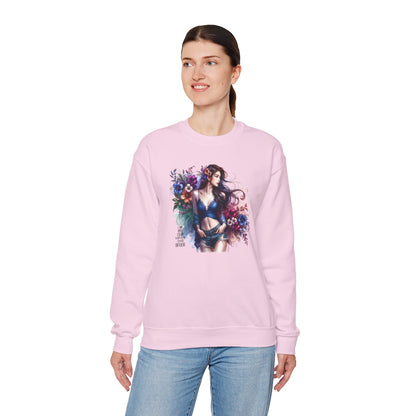 I Am My Own Happily Ever After  Floral Goddess Sweatshirt | Cozy Unisex Crewneck | Perfect Gift for Fall/Winter, Artistic Apparel, Wall Art Sweatshirt, Everyday Wear