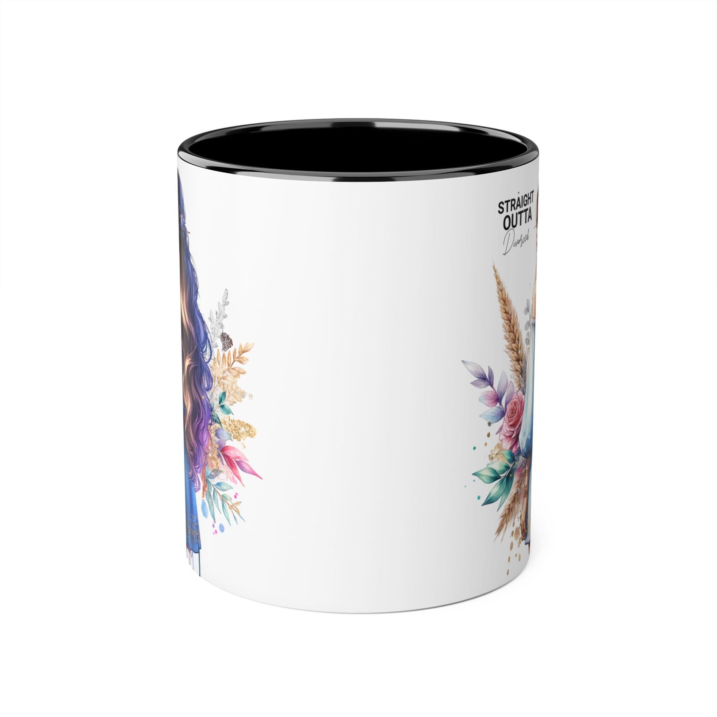 Straight Outta Divorced Humoristic Artistic Accent Mug -  Inspiring Gift for Her, Coffee Tea Cup, Home & Kitchen Decor, Personalized Unique Gift
