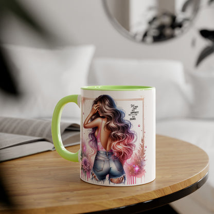 Money Can't Buy Happiness But It Can Buy Divorce Humoristic Gorgeous Floral Accent Mug, Inspirational Coffee Cup, Perfect Gift for Her, Girl Boss Mug, Motivational Drinkware