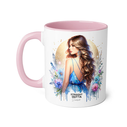 Straight Outta Divorced Humoristic Floral Accent Mugs - Unique Gift for Coffee Lovers, Home Decor, Birthday Gift, Art Mug, Personalized Drinkware
