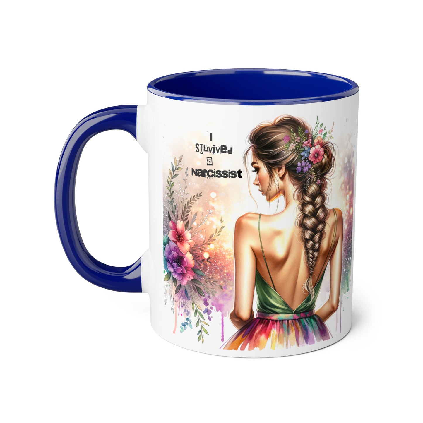 Colorful Floral Accent Mug