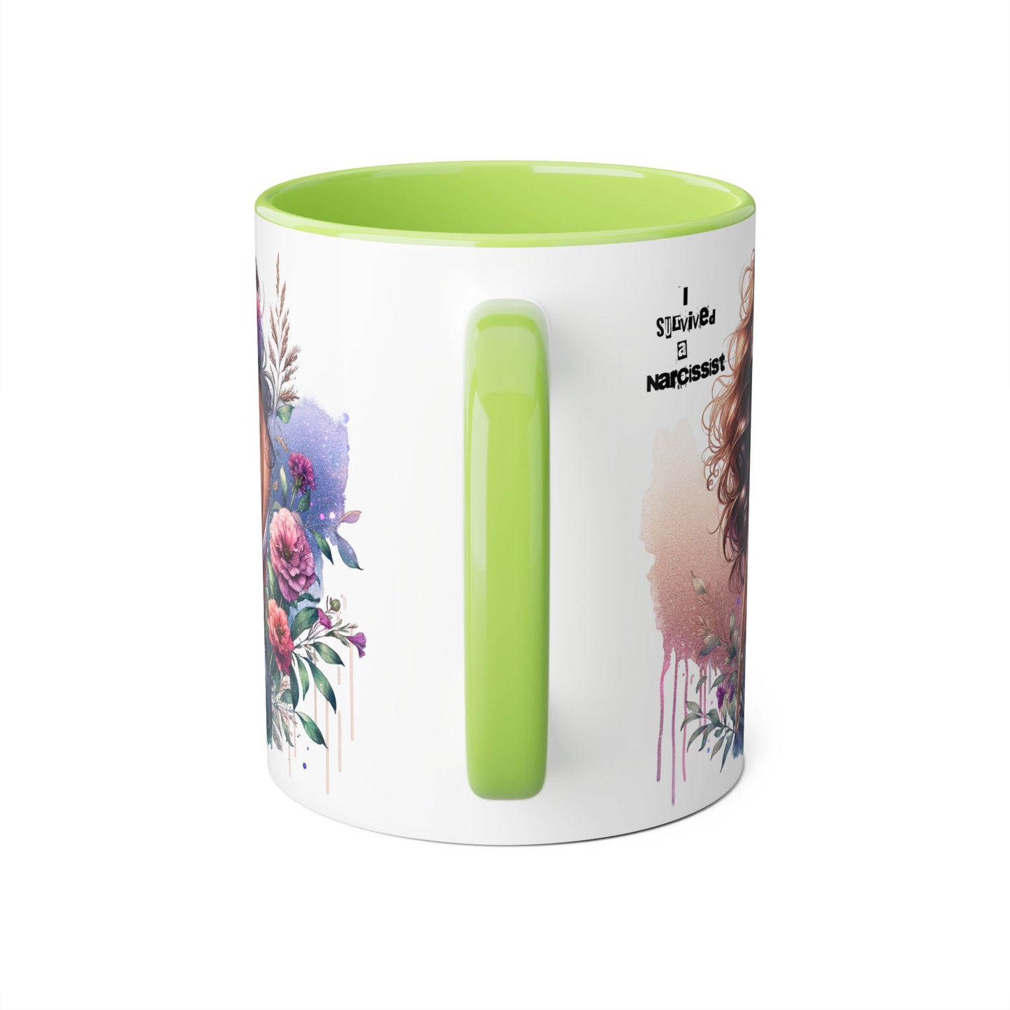 Artistic Floral Accent Mug, Boho Coffee Cup, Gift for Her, Self-Love Mug, Unique Drinkware, Narcissist Quote
