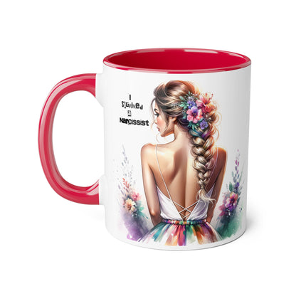 Colorful Narcissist Accent Mug - Artistic Coffee Cup for Self-Love & Empowerment, Gift for Her, Inspirational Drinkware