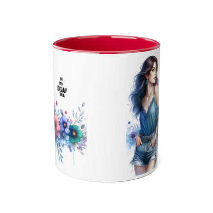 Chic IDGAF Accent Mug, Floral Art, Gift for Her, Coffee Lover, Unique Decor, Trendy Mug, Self-Care Gift