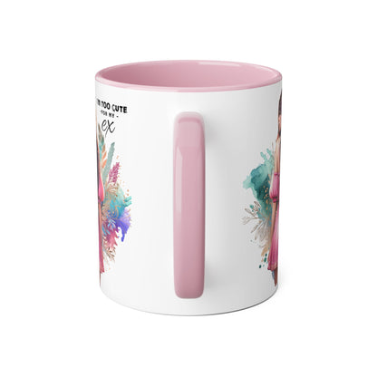 I'm Too Cute For My Ex Accent Mug featuring Cute Design for Sip and Style Lovers, Gift for Friends, Home Decor, Coffee Lovers, Tea Enthusiasts