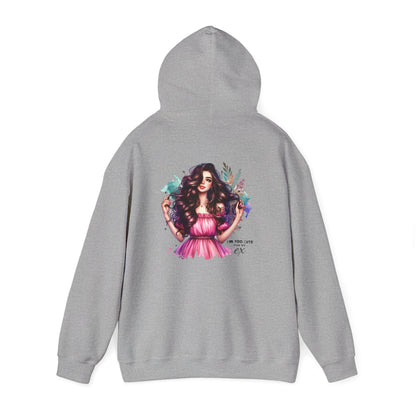 I'm Too Cute For My Ex Colorful Artistic Hooded Sweatshirt, Trendy Unisex Hoodie, Gift for Art Lovers, Cozy Fashion, Casual Streetwear