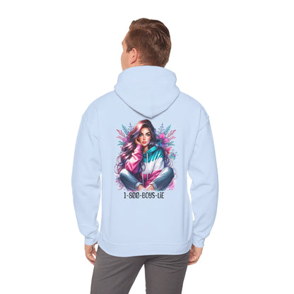 1-800-Boys-Lie Colorful Graphic Hoodie for Women, Cozy Unisex Sweatshirt, Trendy Streetwear, Perfect Gift for Any Occasion