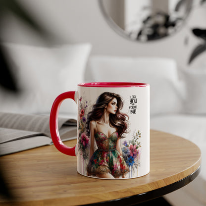 Lost You and Found Me Floral Accent Mug, Coffee Cup Gift for Her, Inspirational Drinkware, Home Decor, Birthday Present
