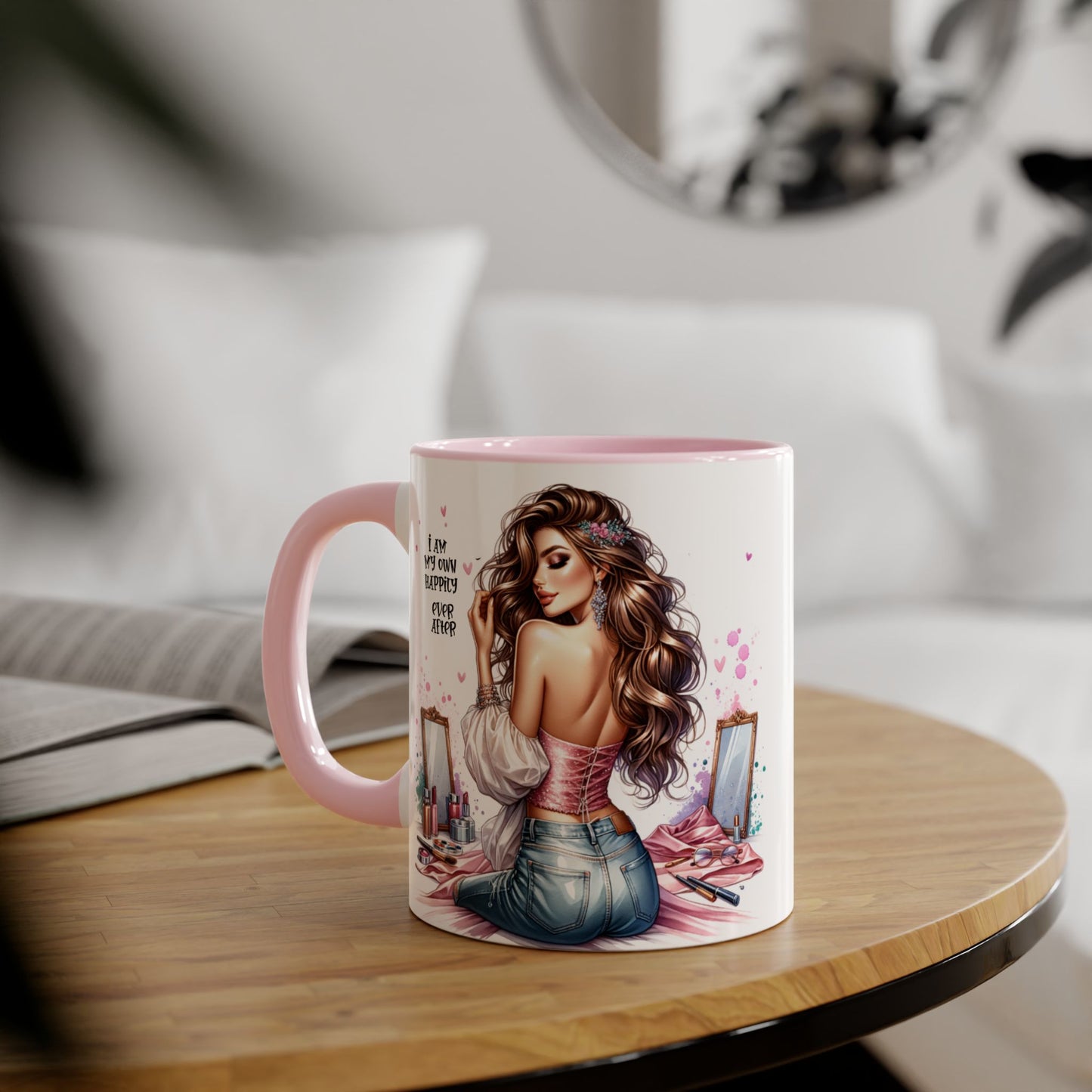I Am My Own Happily Ever After Empowered Beauty Accent Mug - 11oz Inspirational Coffee Cup for Self-Love and Confidence