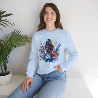 I'm Too Cute For My Ex Floral Art Crewneck Sweatshirt - Stylish, Cozy Unisex Sweatshirt for Casual Wear, Gift for Her, Fashion Trend, Inspirational Quote