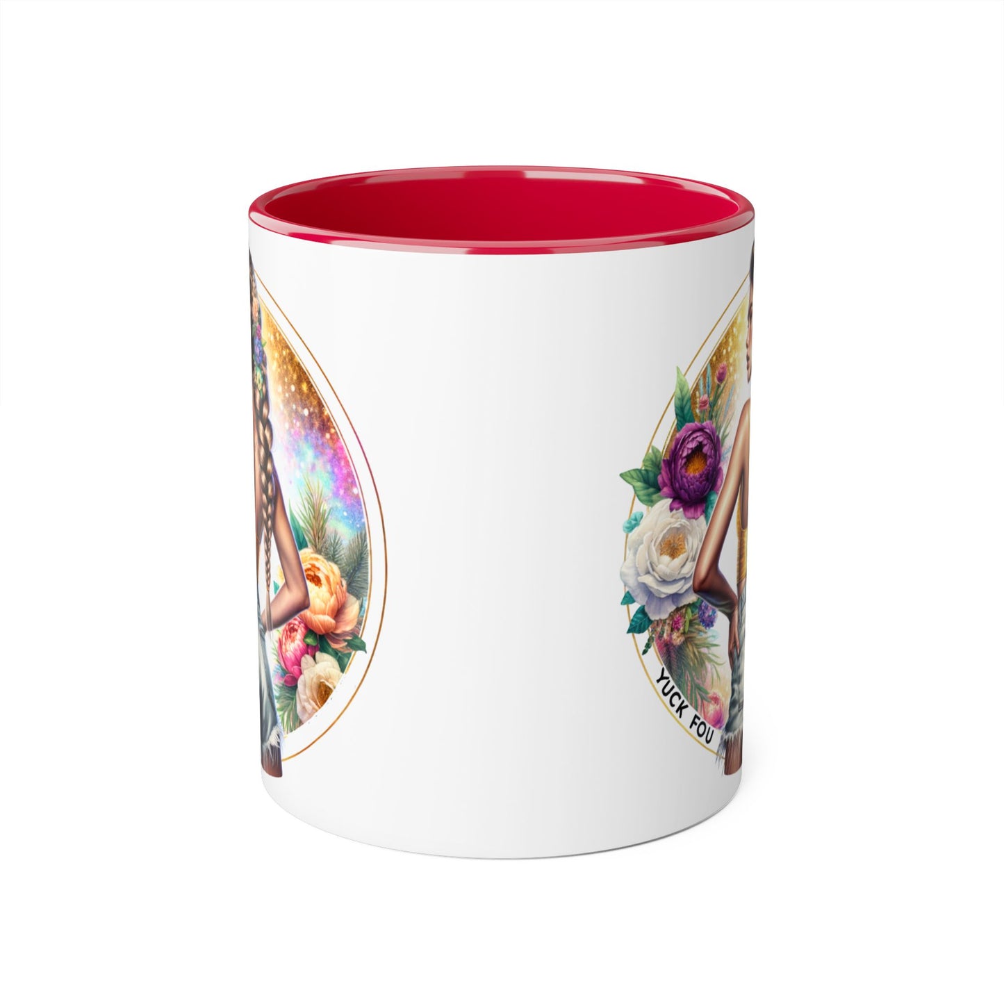 Yuck Fou Artistic Accent Mugs - Beautiful Floral Designs for Coffee Lovers, Gift for Friends, Home Decor, Birthday, Everyday Use