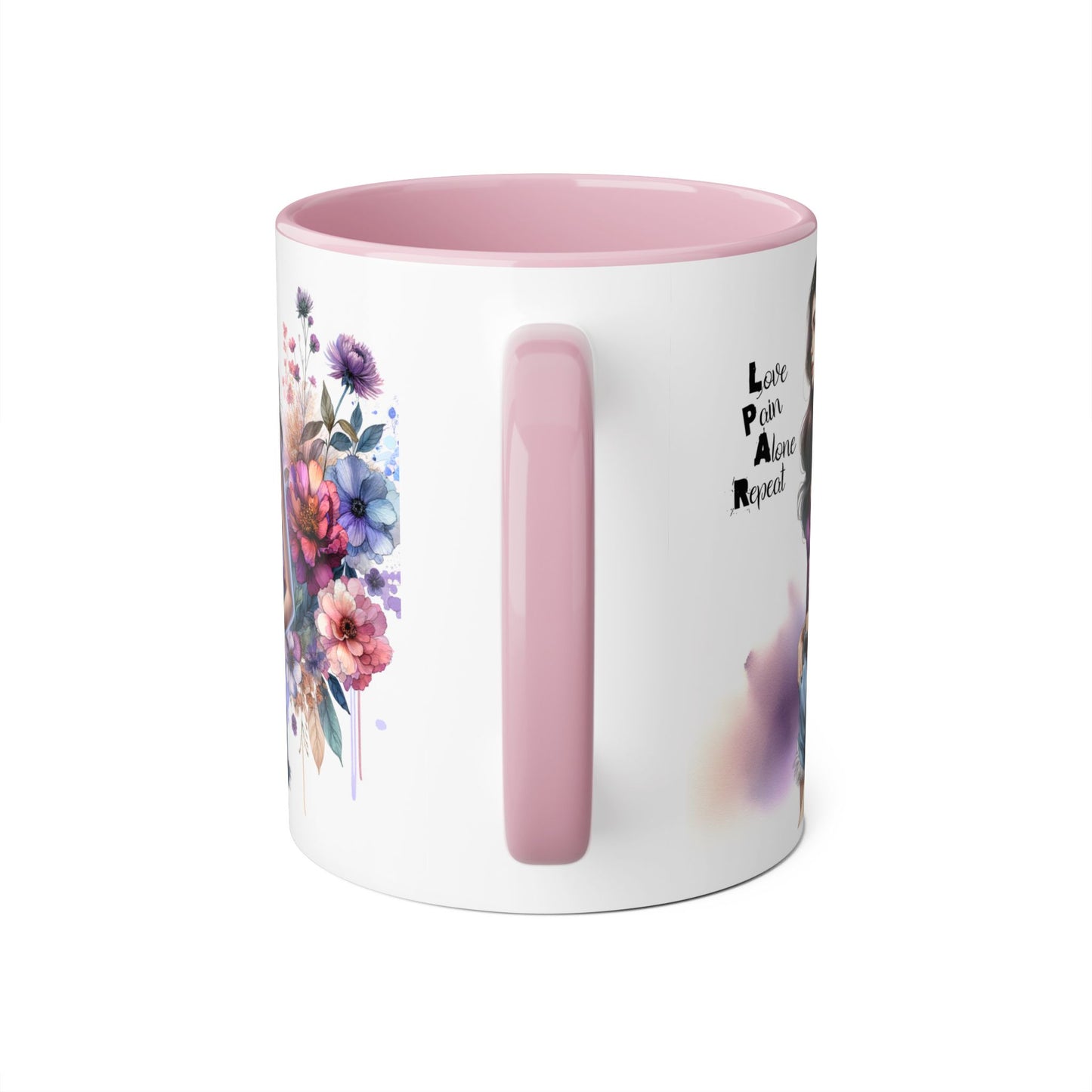 Floral Accent Mug, Personalized Coffee Cup, Artistic Drinkware, Unique Gift for Her, Women's Day Present, Home Decor