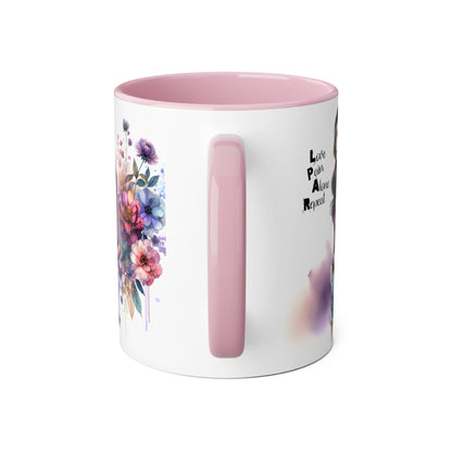 Floral Accent Mug, Personalized Coffee Cup, Artistic Drinkware, Unique Gift for Her, Women's Day Present, Home Decor