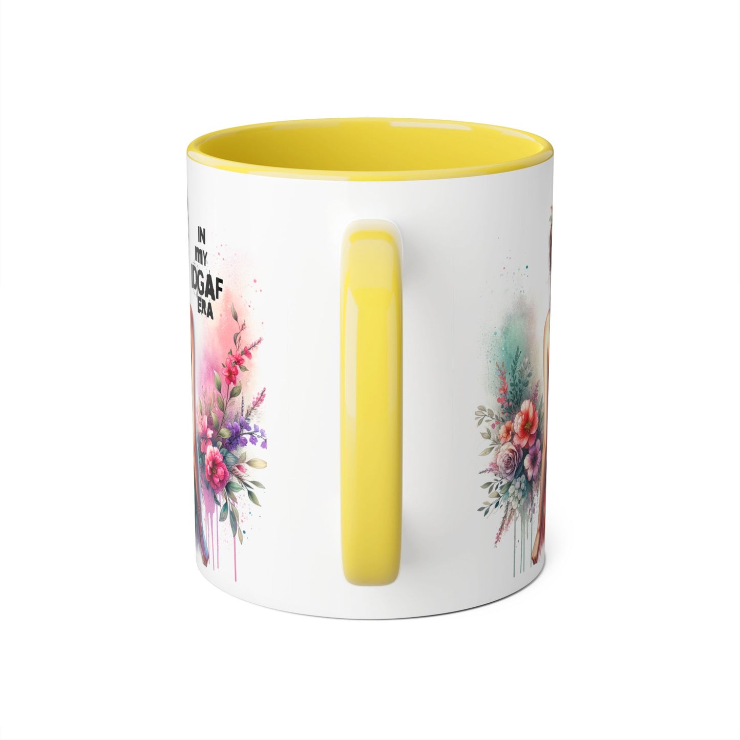 Bold IDGAF Era Accent Mug, Coffee Cup for Strong Women, Gift for Her, Floral Art Mug, Motivational Drinkware