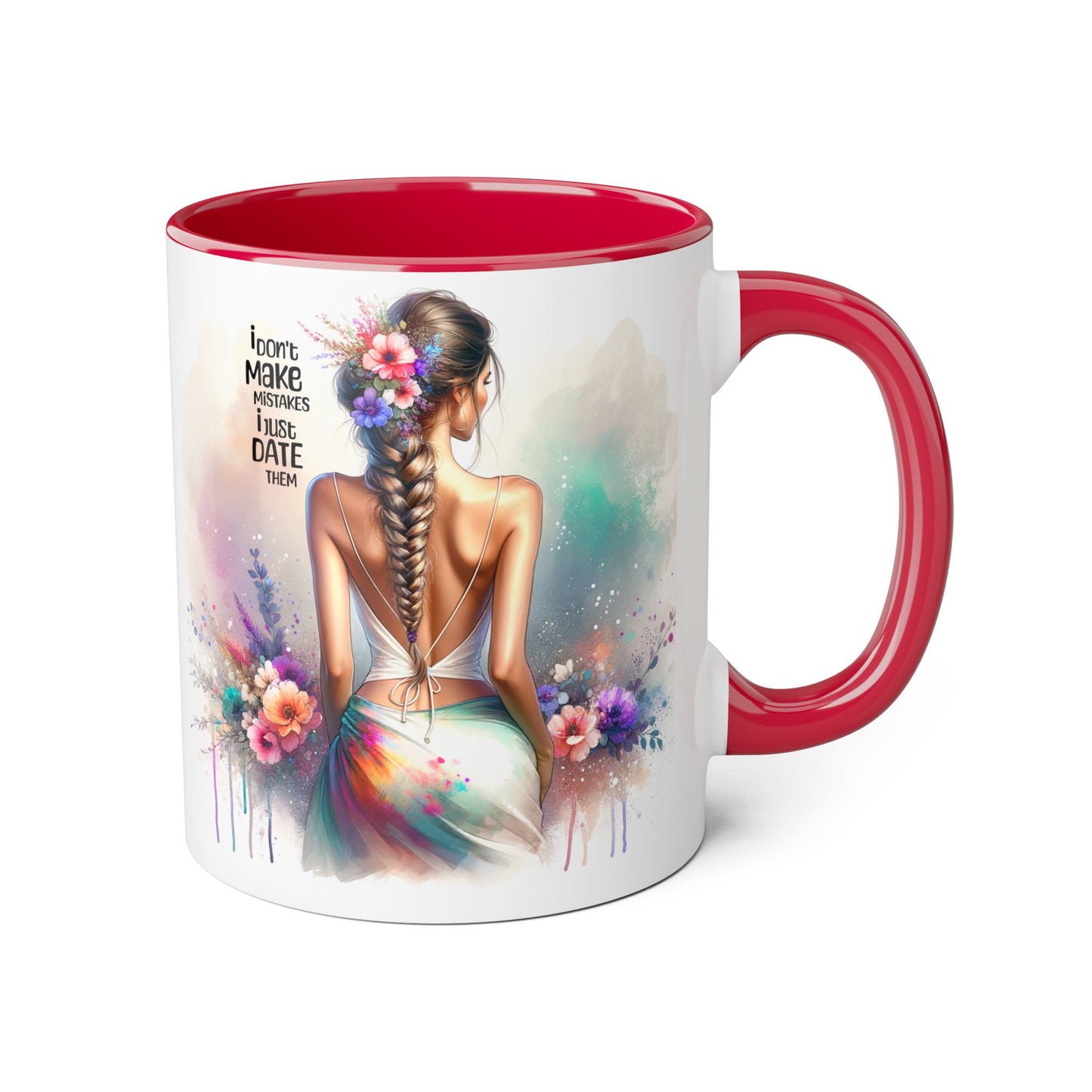 I Don't Make Mistakes, I Date Them Colorful Inspirational Accent Mug | Motivational Drinkware for Women | Perfect Gift for Birthdays, Teacher Appreciation, or Self-Care