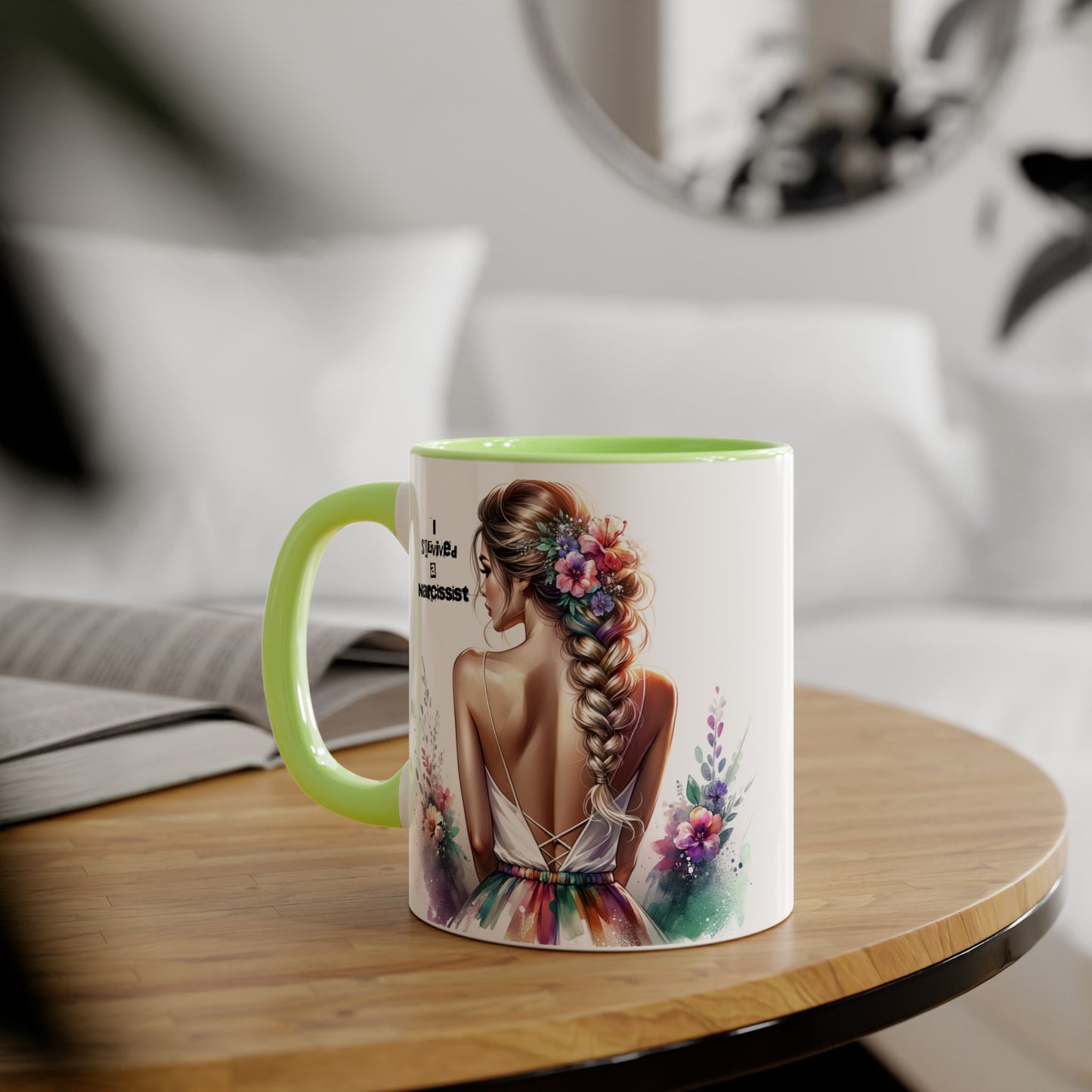 Colorful Narcissist Accent Mug - Artistic Coffee Cup for Self-Love & Empowerment, Gift for Her, Inspirational Drinkware