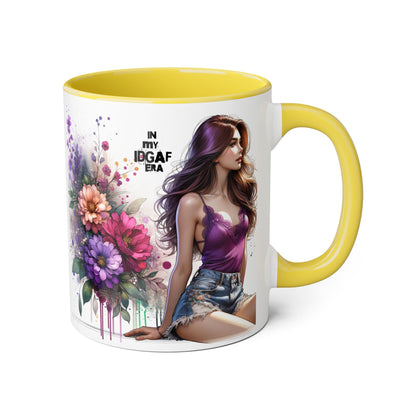 Chic Floral Accent Mug - Perfect for Coffee Lovers, Gift for Her, Home Decor, Floral Art Mug, Unique Drinkware