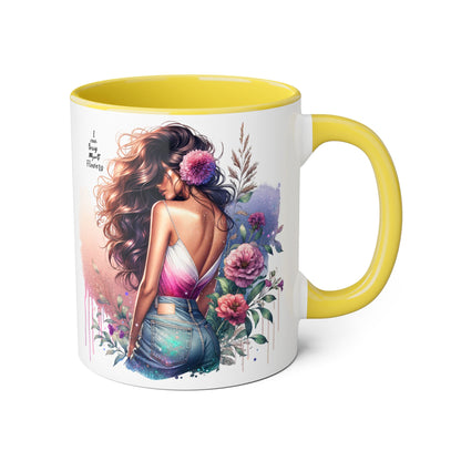 I Can Buy Myself Flowers Bohemian Accent Mugs, Tea Lover Gift, Coffee Mug, Floral Art Mug, Inspirational Drinkware, Home Decor