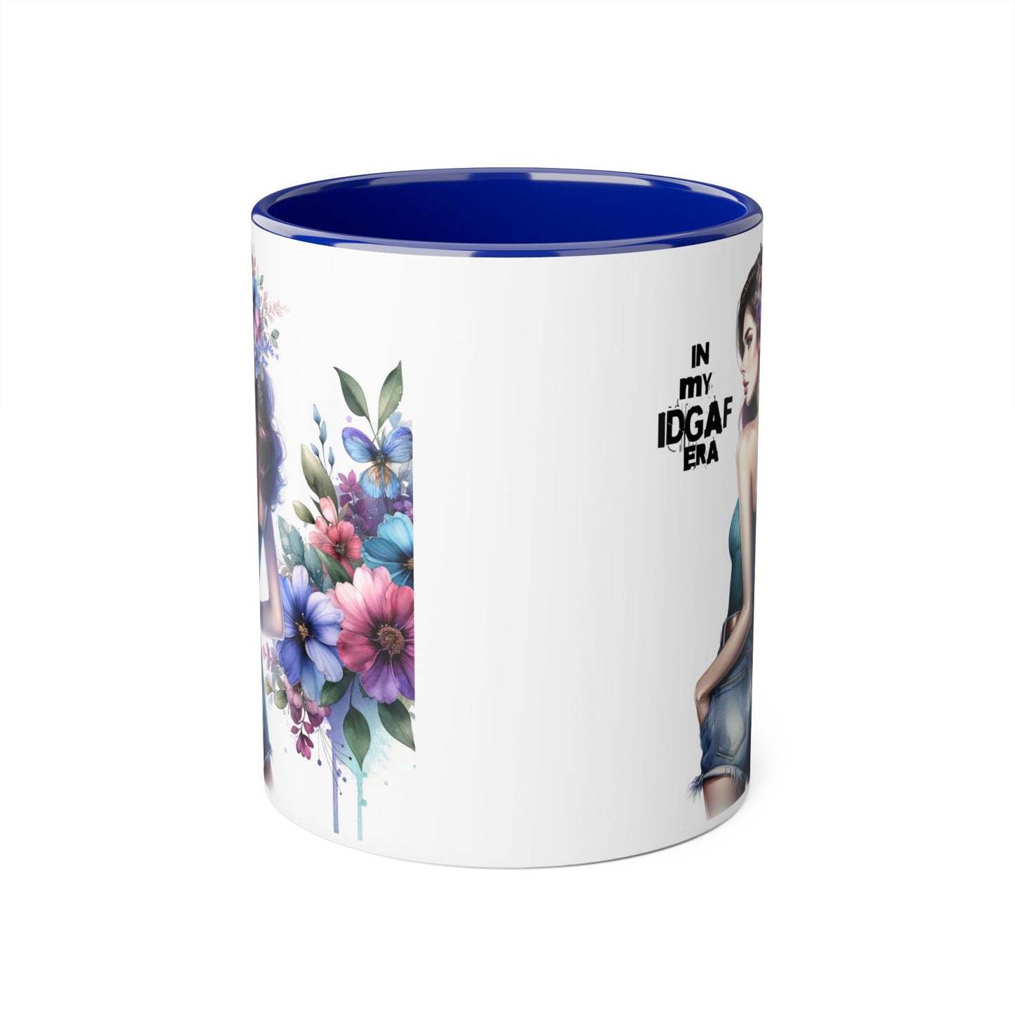 Bold Floral IDGAF Era Mug | Unique Coffee Gift | Retro Vibes | Sassy Tea Cup | Fun Home Decor | Statement Drinkware | 11oz Accent Mug