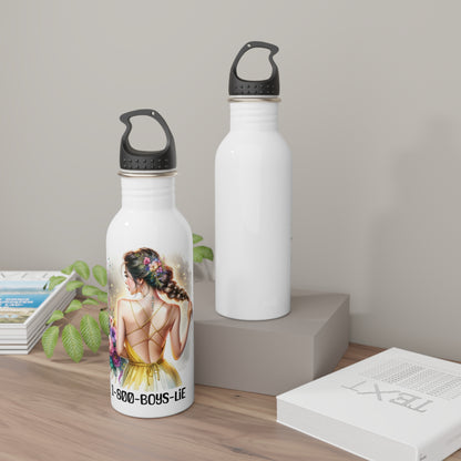 1-800-Boys-Lie Stylish Stainless Steel Water Bottle with Floral Design, Perfect for Daily Hydration, Gifts, Outdoor Adventures, 1-800-BOYS-LIE