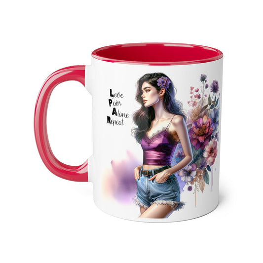 Floral Accent Mug, Personalized Coffee Cup, Artistic Drinkware, Unique Gift for Her, Women's Day Present, Home Decor