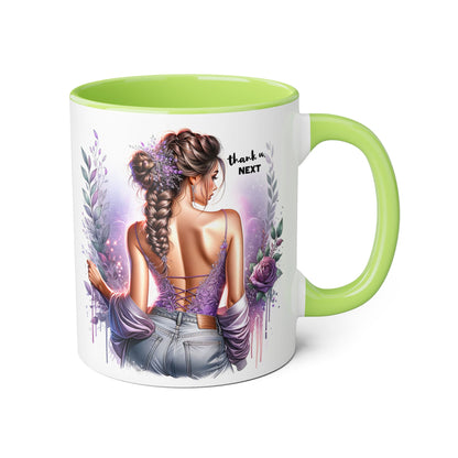 Thank U, Next Accent Mug | Inspirational Coffee Cup, Yoga Gift, Meditation Mug, Unique Home Decor, Self-Care Present