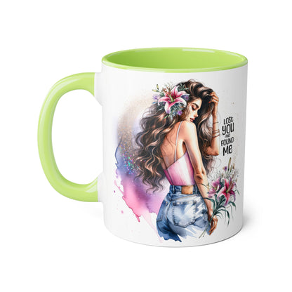 Lost You and Found Me Bohemian Accent Mugs - Lose You Found Me | Artistic Coffee Cup, Unique Gift, Decorative Drinkware, Floral Theme, Stylish Tea Mug