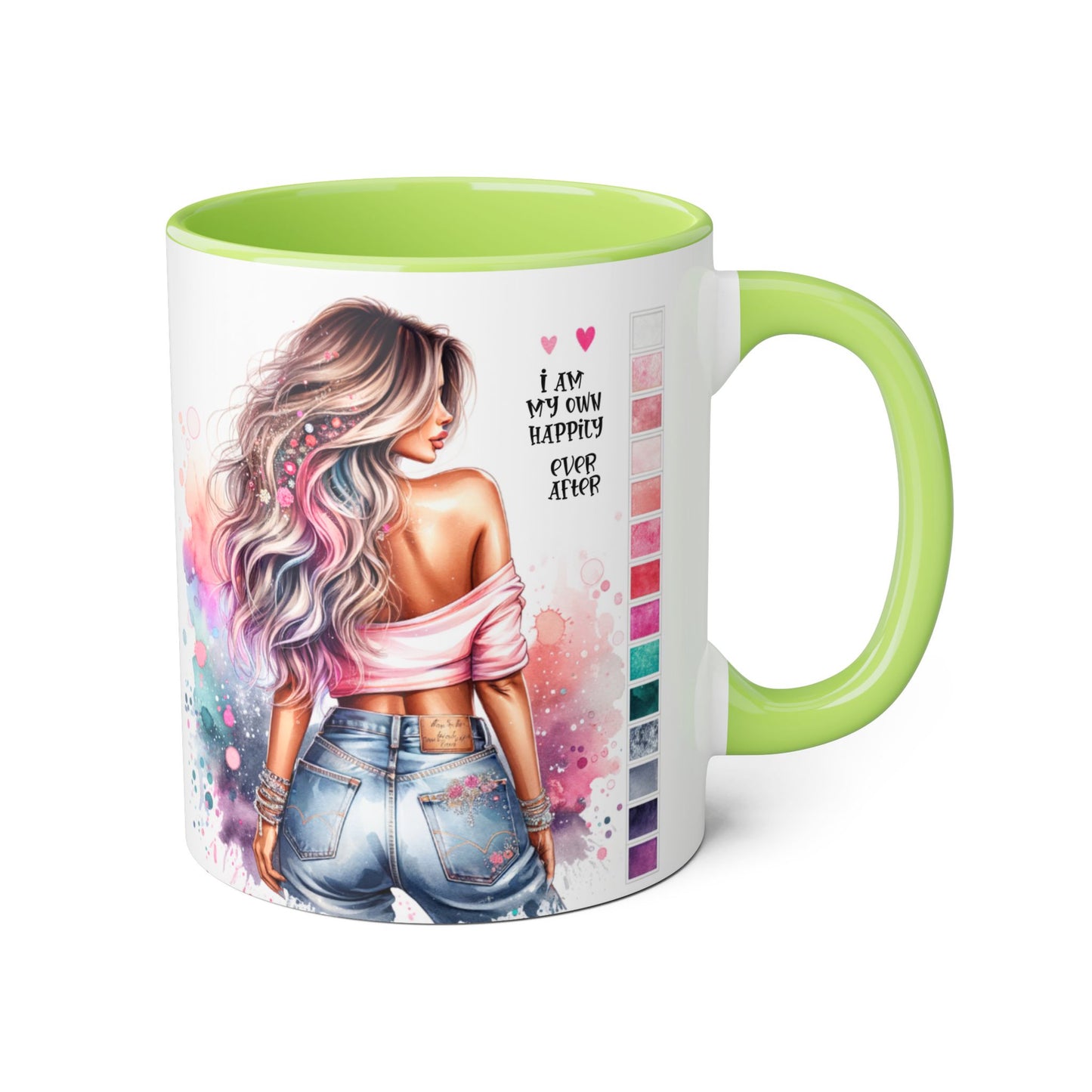 I Am My Own Happily Ever After Colorful Inspirational Accent Mug - Perfect for Coffee Lovers, Art Enthusiasts, Gift Ideas, Motivational Coffee Cup, Cozy Vibes