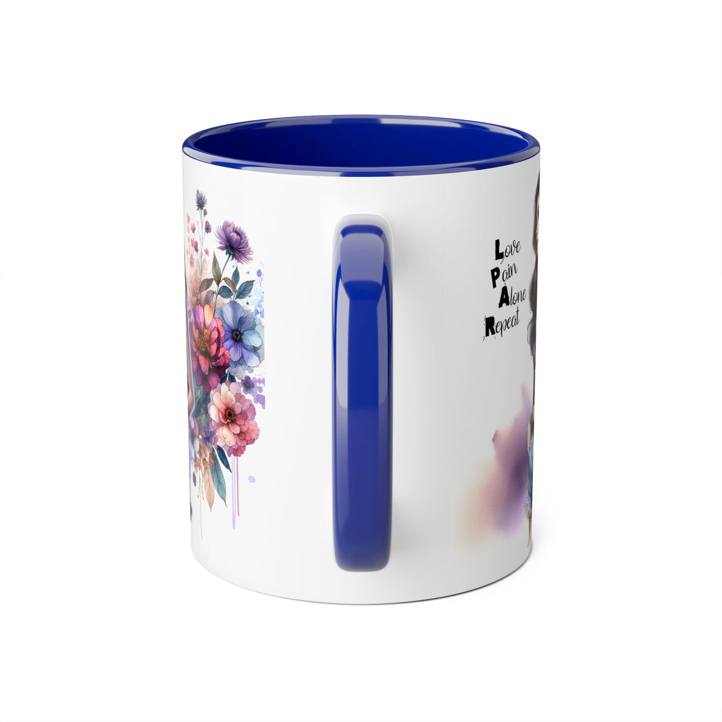 Floral Accent Mug, Personalized Coffee Cup, Artistic Drinkware, Unique Gift for Her, Women's Day Present, Home Decor