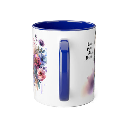 Floral Accent Mug, Personalized Coffee Cup, Artistic Drinkware, Unique Gift for Her, Women's Day Present, Home Decor