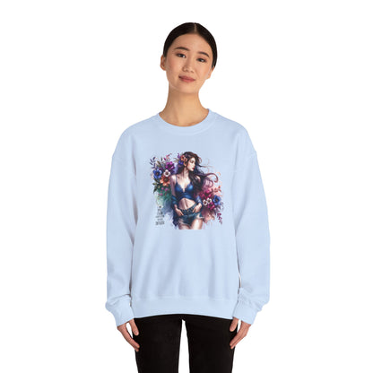 I Am My Own Happily Ever After  Floral Goddess Sweatshirt | Cozy Unisex Crewneck | Perfect Gift for Fall/Winter, Artistic Apparel, Wall Art Sweatshirt, Everyday Wear