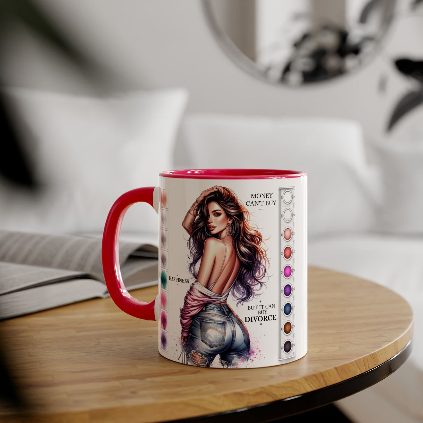 Money Can't Buy Happiness But It Can Buy Divorce Humoristic  Mug, Funny Coffee Cup for Women, Gift for Best Friend, Brighten Your Day with Laughs, Inspirational Drinkware