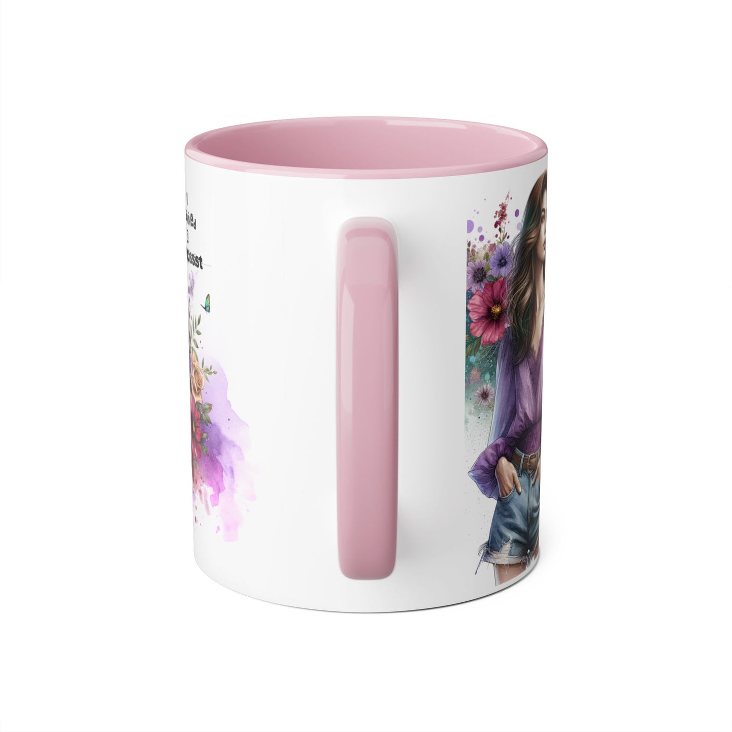 Stylish Floral Accent Mug with Quote, Perfect Gift for Coffee Lovers, Home Decor, Inspirational, Birthday, Humor, Self-Love