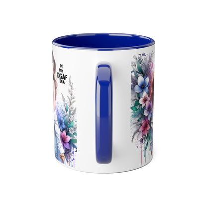 Floral Graphic Accent Mug, Gift for Her, Coffee Tea Mug, Unique Housewarming Present, My IDGAF Era