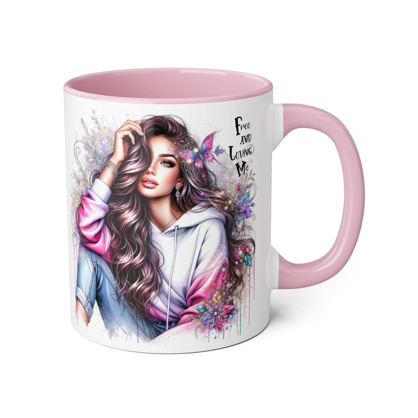 Bohemian Accent Mug - Free and Loving Me, Coffee Lover Gift, Artistic Drinkware, Unique Home Decor, Inspirational Mug