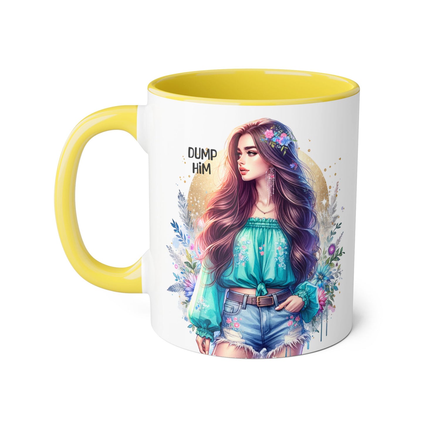 Empowered Woman Accent Mug, Inspirational Coffee Cup, Gift for Her, Motivational Mug, Art Mug for Friends, Self-Care