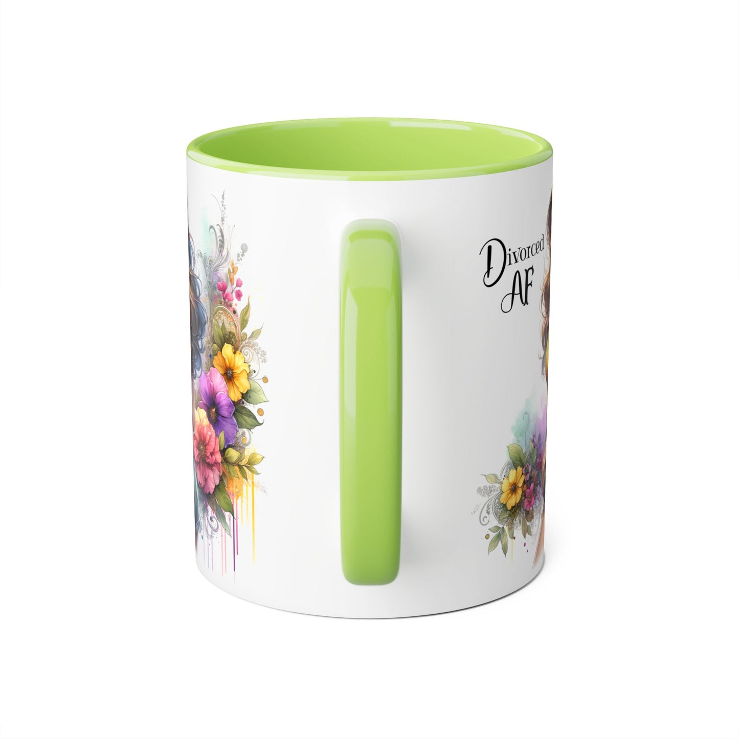 Divorced AF Floral Accent Mug, Humor Coffee Cup, Gift for Divorce Celebration, Self-Love Mug, Unique Present for Her