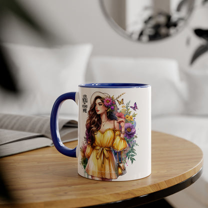 Lost You and Found Me Whimsical Floral Accent Mugs - Unique Coffee Cup, Perfect Gift for Her, Tea Lover, Home Decor, Birthday, Mother's Day