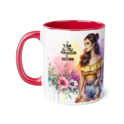 Funny Accent Mug - My Taste in Men is Probably a Disability Humor 11oz Cup