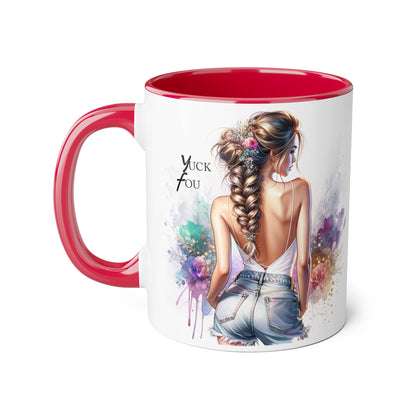 Yuck Fou Chic Coffee Mug, Stylish Drinkware, Gift for Friends, Art Mug, Inspirational Quote Mug, Unique Kitchen Decor, Fun Gift Idea