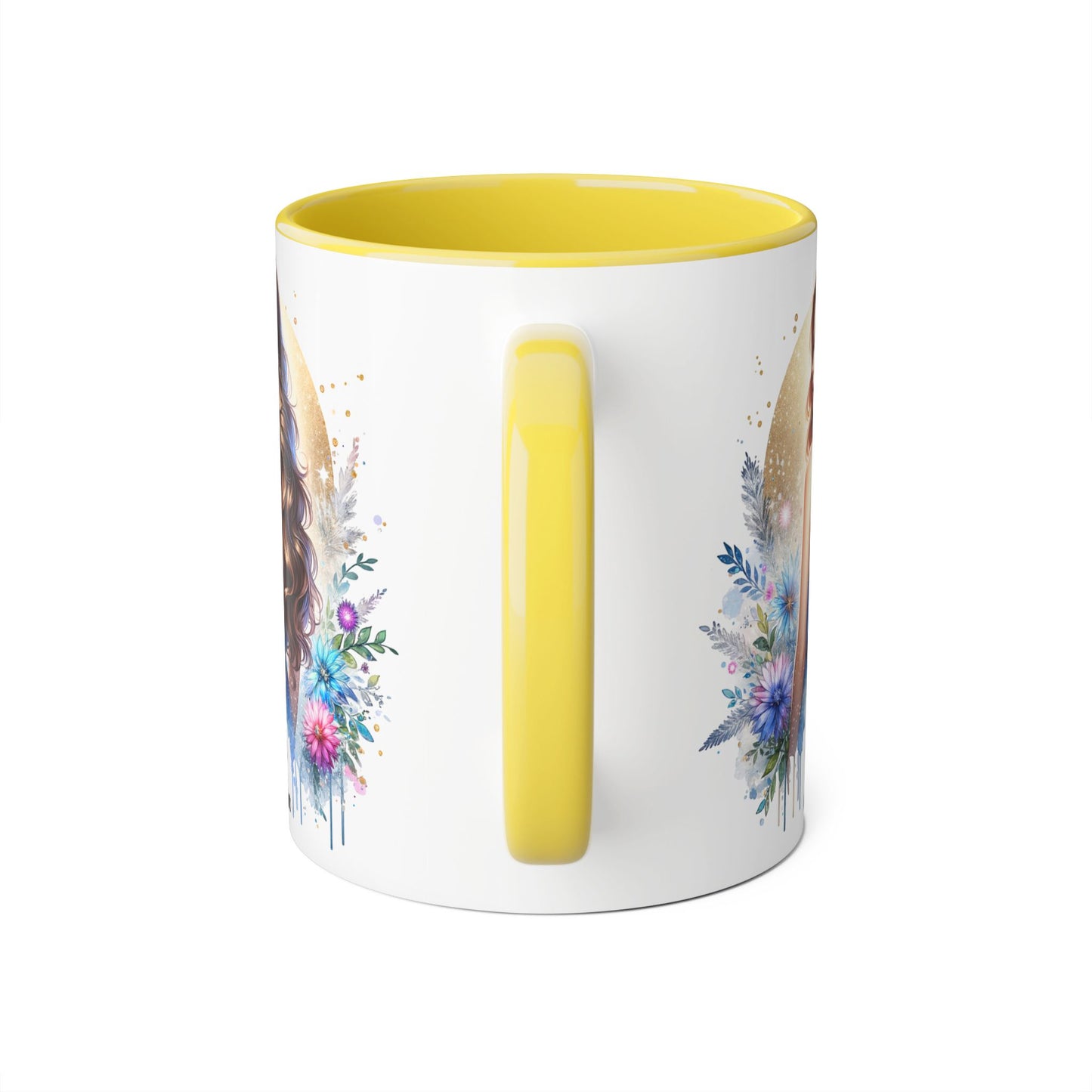 Floral Accent Mugs, 11oz - Beautiful Gift for Coffee Lovers, Perfect for Birthdays, Mother’s Day, or Just Because