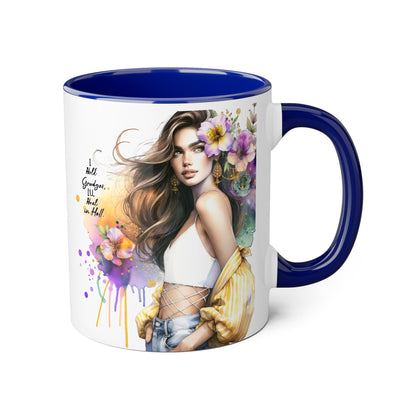I Hold Grudges, I'll Heal in Hell  Humoristic Elegant Floral Accent Mugs for Coffee Lovers, Inspirational Gift, Home Decor, Unique Art, Perfect for Birthdays, Mother’s Day